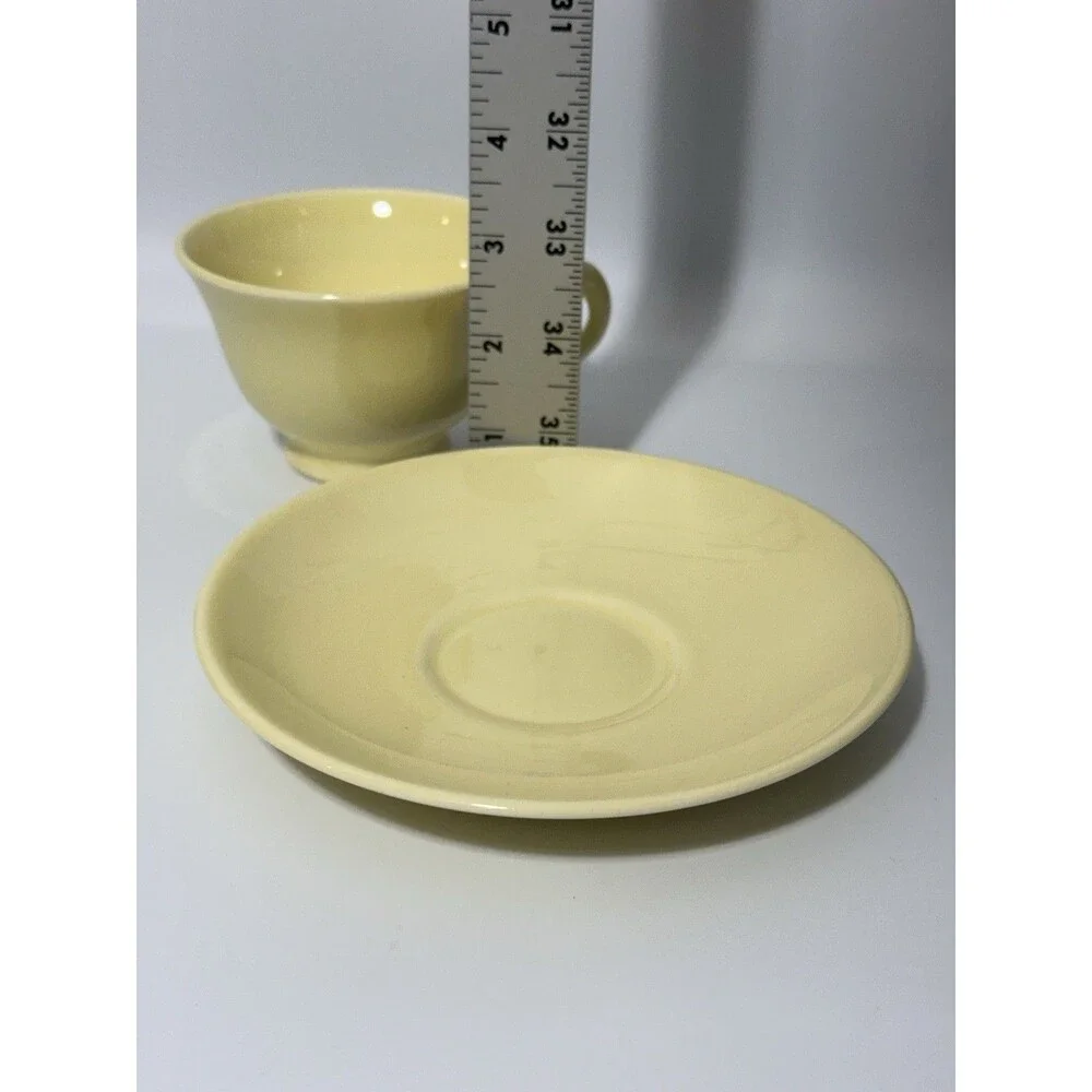 VTG LuRay Pastels TS&T Footed Cup & Saucer Set - Pastel Yellow
